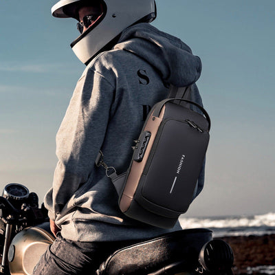 Waterproof Crossbody Sling Bag Unisex Chest Bag with USB Shoulder